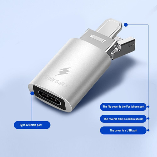 Adaptador Otg Sucada 4 Em 1, Adaptador Usb Para Tipo C, Ligh