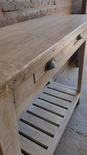 Imagen 5 de 10 de Mesa Arrime Vanitory Madera Reciclada Canadiense Patinada
