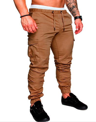 Pantalones Hombre Cargo Bolsillos Casuales Jogger Alpina