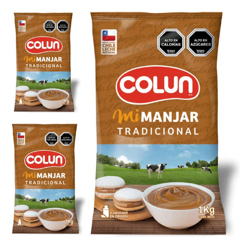 Manjar Colun 3kg Bolsa Manjar Tradicional Colun