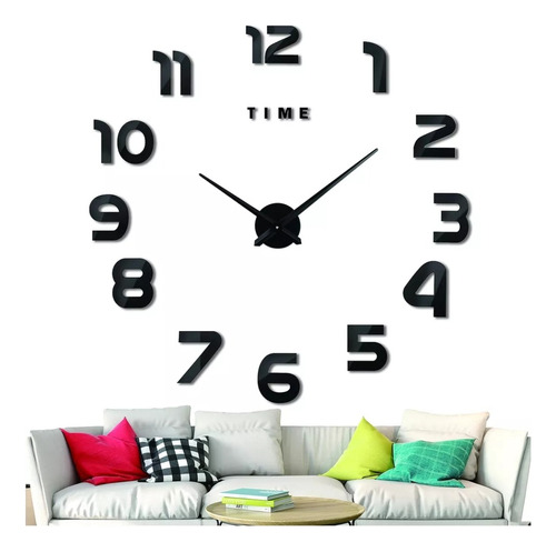 Reloj De Pared Digital 3d Moderno Y Grande De 120cm Negro
