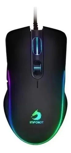 Mouse Gamer Infokit X-Soldado GM-V550 LED RGB 6400 DPI USB Preto