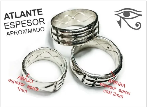Anillo Atlante Plata Macizo El Original 8mm Artesanal Proteccion