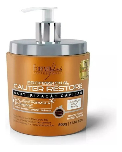 Máscara Forever Liss Cauterização Capilar 500g Brilho Maciez