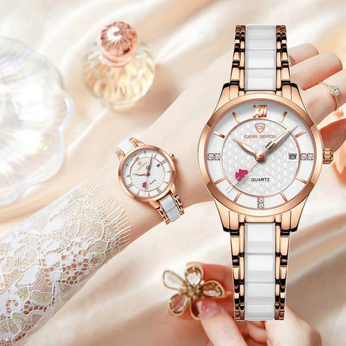 Reloj De Moda De Cerámica Con Diamantes