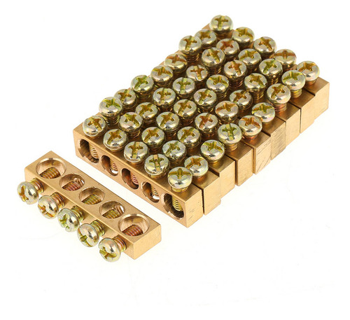 Barra De Terminales, 10 Piezas, 5 Orificios, Tornillo De Cab