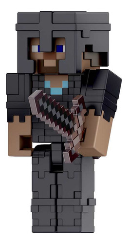 Figura Minecraft Steve En Armadura De Netherita 3.25 PuLG