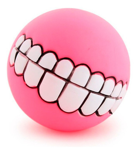 Brinquedo Pet - Bola Com Sorriso De Borracha Cor:rosa