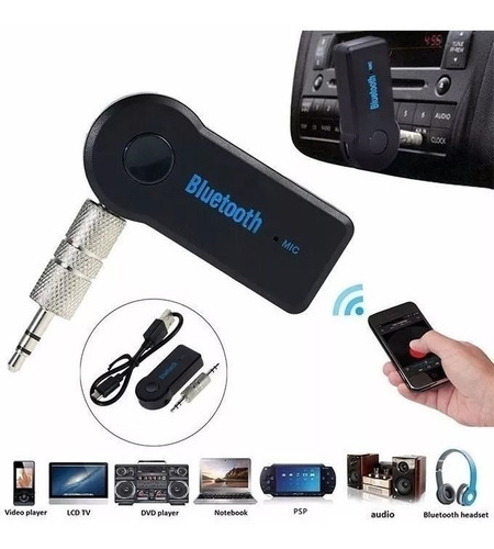 Receptor Auxiliar Bluetooth Aux 3.5 Auto Coche Manos Libres