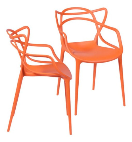 Cadeira de jantar BoxBit Solna, estrutura de cor  laranja, 2 unidades