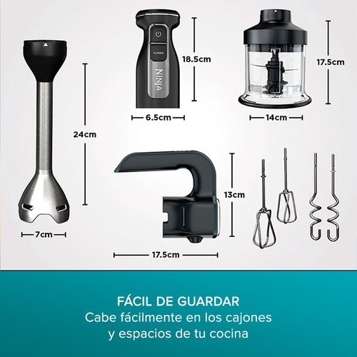 Batidora De Inmersión 3 En 1 Ninja