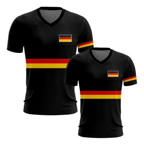 Camisa Dry Fit Alemanha Masculina Plus Size Futebol Prot. Uv