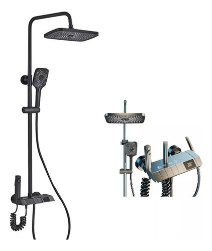 Ducha Columna Visor Digital 4 Funciones Inox Y Bidet