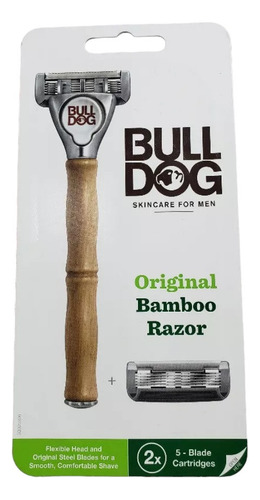 Rastrillo Bull Dog Bamboo Razor Con 2 Repuestos!