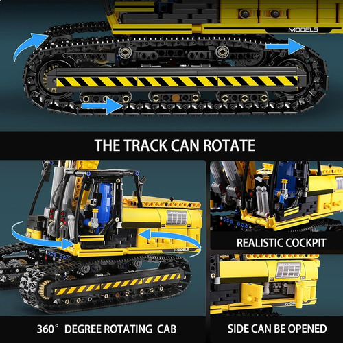 Juego Bloques De Construcción Excavadora App Rc Teledirigida
