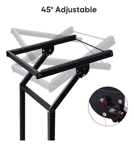 Aw Rolling Dj Mixer Stand Stage Cart Ajustable Rack Mount St