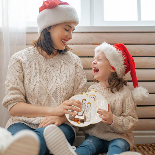 Kit De Bordado Del Pesebre Navideño De Amiitry Para Adultos