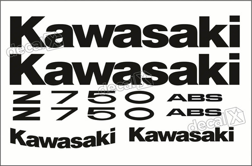 Kit Jogo Faixa Emblema Adesivo Kawasaki Z750 2010 Branca