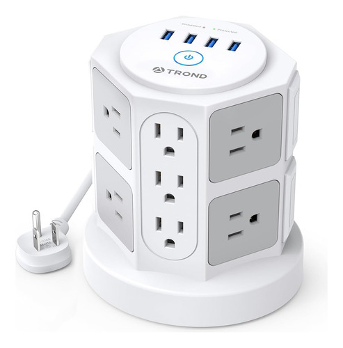 Enchufe Inteligente Marca Trond 14 Tomas/4 Usb/blanco