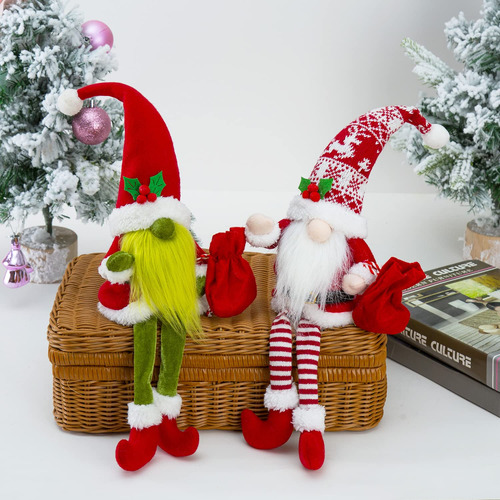 Decoración Navideña, Gnomos Navideños De Felpa, 2 Piezas,