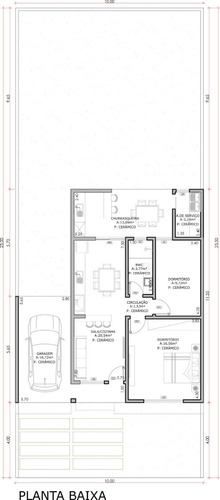 Imagem 8 de 10 de Planta De Casa 2 Quartos - Projeto Arquitetônico Completo