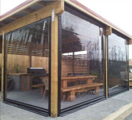 Cierre De Terraza Premium Cortina Pvc Negro 2.5 X 2.2 Mts