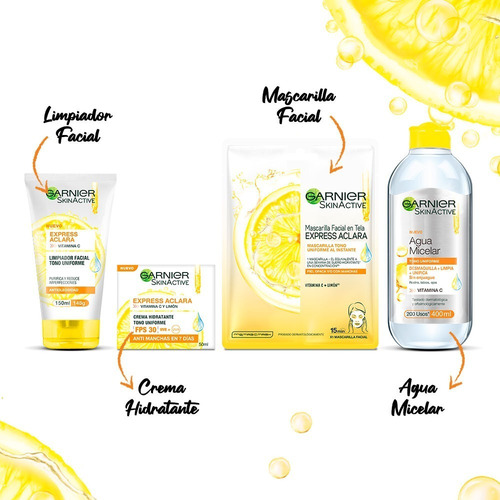 Imagen 8 de 8 de Crema Hidratante Fps 30 Y Vitamina C Garnier Express Aclara