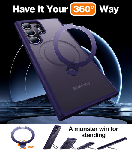 ~ Funda Torras, Para Samsung Galaxy S24 Ultra Con Ring Purp...