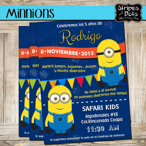 Invitaciones De Minnions-despictable Me-mi Villano Favorito