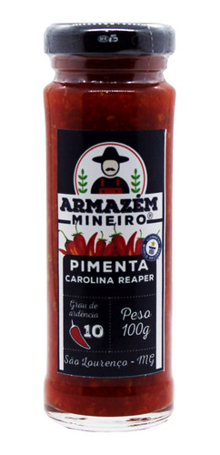 Pimenta Carolina Reaper 100g 100% Artesanal Grau Ardência 10