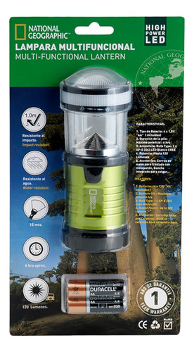 Linterna Para Camping National Geographic Mini Lámpara Verde