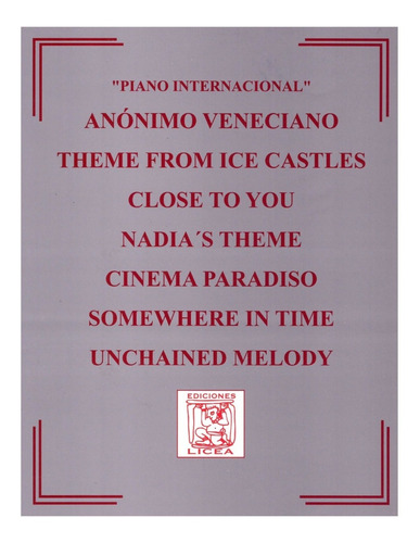 1-anonimo Veneciano. 2-theme From Ice Castles. 3-close To Yo