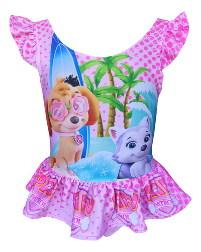 Traje De Baño Licra Niña Paw Patrol Ropa Playa