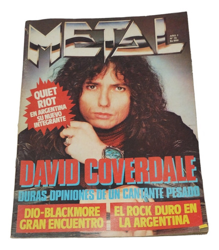 Revista Metal Nº 15 Año 1985 David Coverdale - Blackmore