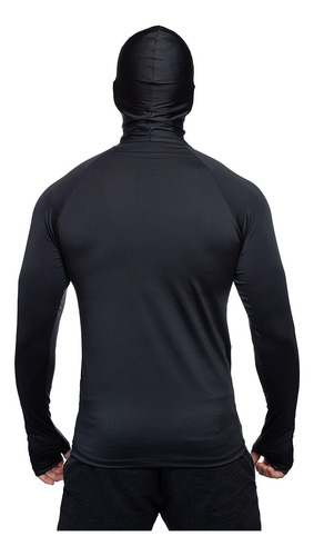 Camisa Segunda Pele Proteção Uv50 Dry Fit C/ Touca Balaclava