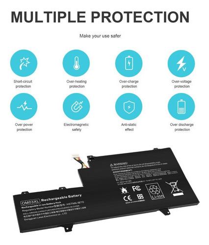 Om03xl Bateria Para Hp Elitebook X360 1030 G2 863280-855 863