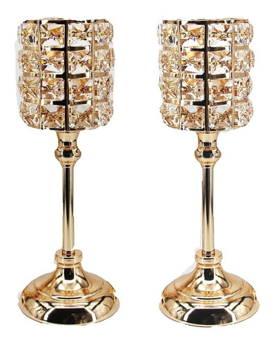 2x Candelabro Copa Cristal Marroquí Diamantes Decora Home