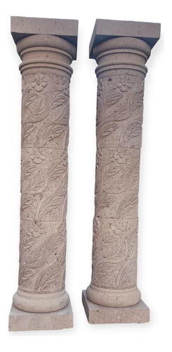 Columna De Cantera Cafe Claro Natural 2.45x40 Diametro