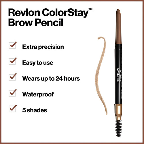 Lapiz Delineador Ceja Cafe Crayon Para Cejas Revlon 24 Hrs Soft Brown