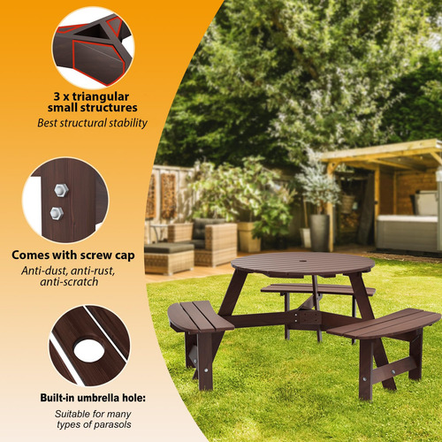 Conjunto De Exteriores De Madera Con Mesa Silla Y Bancos Int