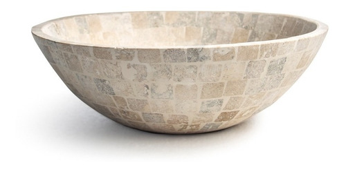 Imagen 4 de 5 de Set Unico Bacha Travertino Griferia Vanitory 40cm Baño Sfo