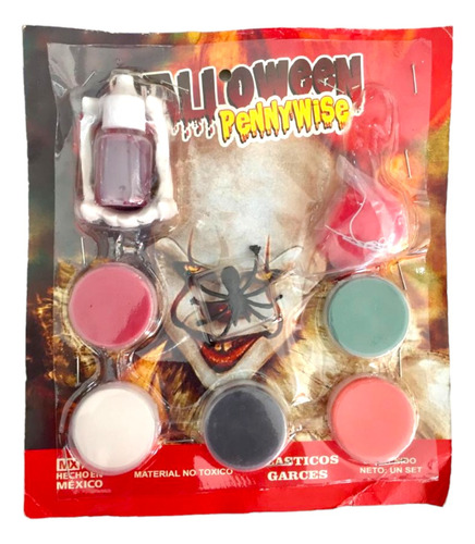 1 Kit De Fantasia Para Halloween Base Agua Diseño Pennywise