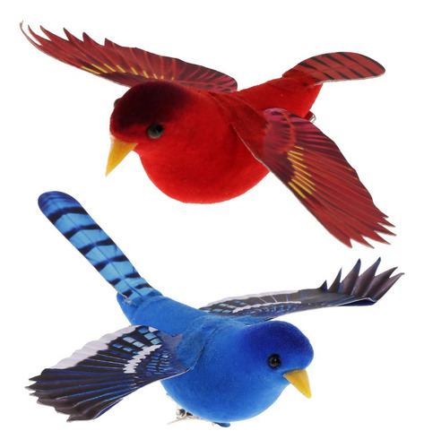 2 Piezas De Aves De Plumas De Espuma Artificial Para Adornos