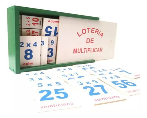 Didacticos Loteria De Madera Multiplicaciones Juego Escolar
