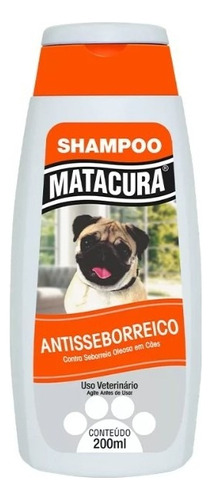 Shampoo Matacura Antisseborreico Para Cães 200 Ml Tom De Pelagem Recomendado