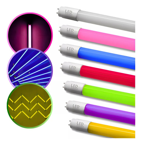 Kit 30 Lâmpada Tubular Led T8 Roxa / Roxo 18w 120cm 1 Lado.
