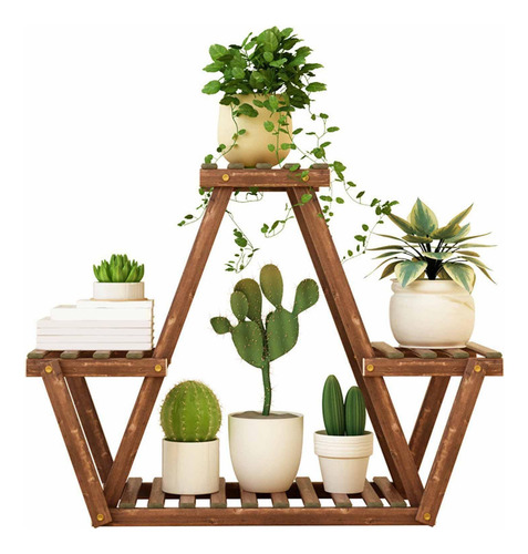 Soporte De Madera Para , Expositor De Flores, Rústico,