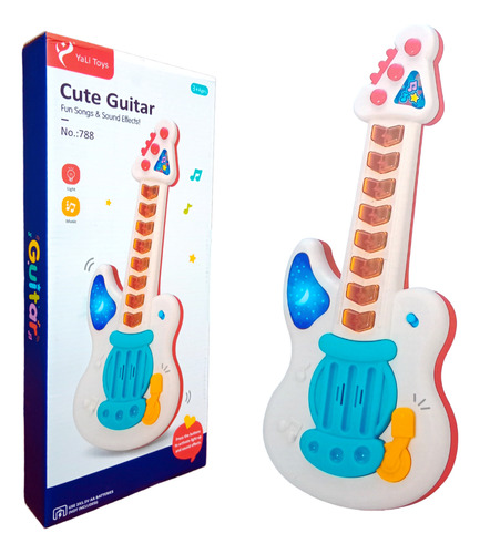 Guitarra Interactiva Para Niños Con Luz Y Sonido 