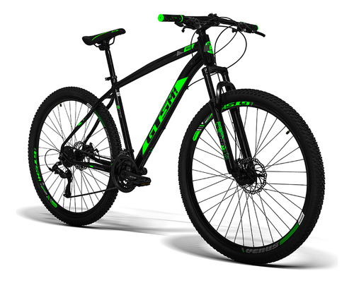 Bicicleta Alumínio Aro 29 Gts 21 Vel Freio A Disco Ride 19 C Cor Preto-verde Tamanho Do Quadro 17