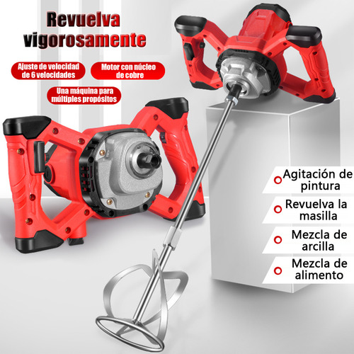 Nasterjis Mezclador De Cemento/pintura Eléctrico Máximo 3100w Eléctrico De Mano De Hormigonera,portátil Taladro Agitador Con Varilla Para Mezclar Lechada Pintura Mortero Yeso,ajuste De 6 Velocida